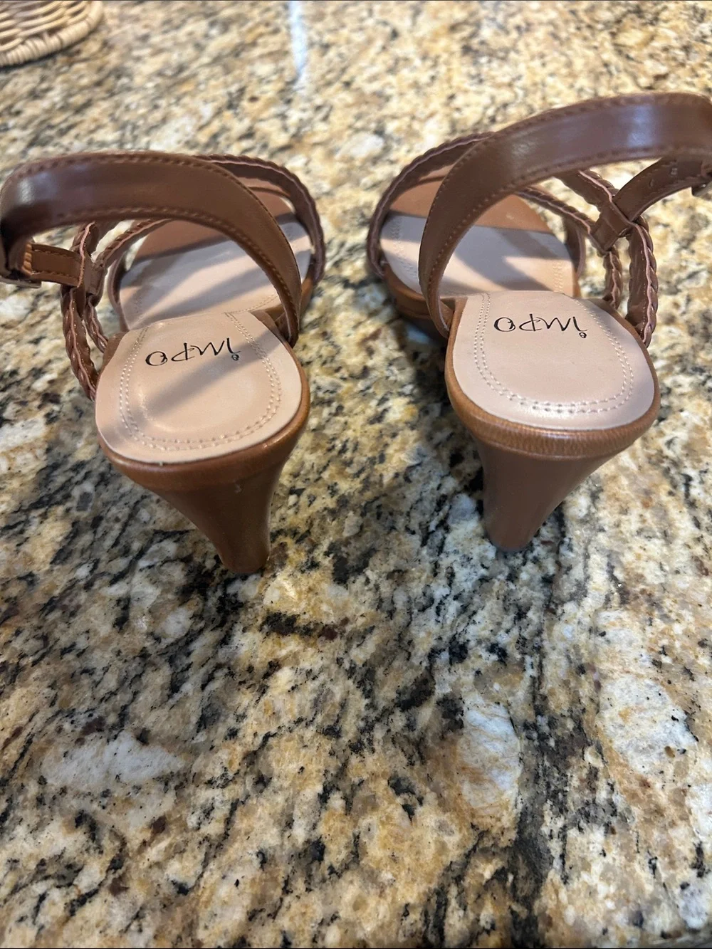 Impo Braided Brown Slingback Heels